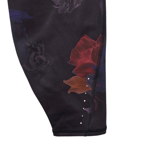 Athleta Womens Night Bloom Black Floral Rainier Printed Tights Leggings Medium - Picture 4 of 9
